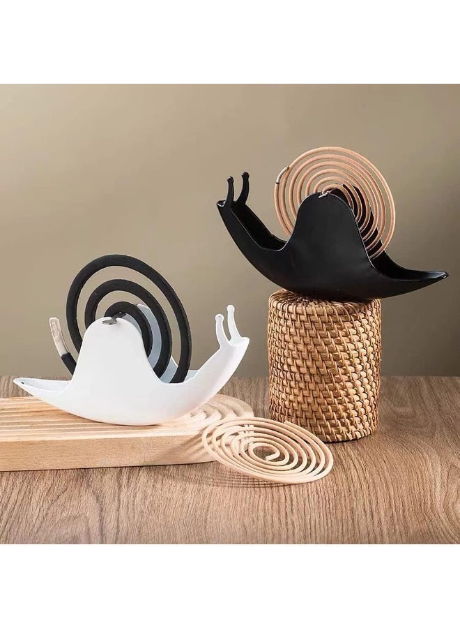ChicAbode Incense Holder, Mosquito Coil Holder, Snail Incense Burner Holder, Mosquito Coil Burner of Iron Material, for Table Decorations or Gifts (Black, White) - Image 5